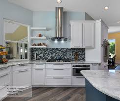 Just make sure that you pick out the right intensity of color depending on the style of your space. Off White Kitchen With Blue Island Cabinets Masterbrand