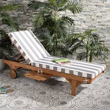Safavieh Newport Natural Wood Stationary Chaise Lounge Chair S With Gray And White Stripes Cushioned Seat Lowes Com Lounge Chair Outdoor Outdoor Chaise Lounge Chair Modern Chaise Lounge Chairs