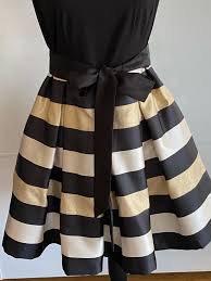 db established 1962 gold black dress size 8 petite - Gem