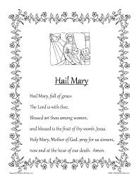 Beranda worksheet of children praying : Hail Mary Printable Prayer Sheet In B W That Resource Site