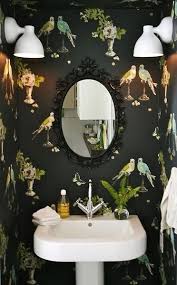 Bold Wallpaper Small Bathroom Master Bathroom Makeover Bathroom Makeover Bathroom Wallpaper