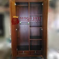Memiliki kontruksi yang bagus, lebih kuat dan tidak mudah rapuh. Jual Lemari Pakaian Jati 2 Pintu Minimalis Modern