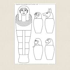 Egyptian Sarcophagus And Canopic Jars Colouring Sheet Cleverpatch Ancient Egypt Crafts Egypt Crafts Ancient Egypt Projects
