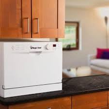 Magic Chef Countertop Portable Dishwasher In White With 6 Place Settings Capacity Mcscd6w3 The Home Depo Portable Dishwasher Magic Chef Countertop Dishwasher