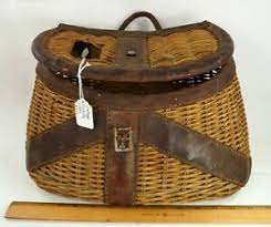 By laurel foundry modern farmhouse®. Vintage Fly Fisherman S Fishing Basket Wicker Leather Creel With Straps Ebay