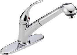These should be perfect if you are looking for a temporary replacement to test out your options, not for long term commitment, albeit optimistic reviews. Single Handle Pull Out Kitchen Faucet B4310lf Delta Faucet