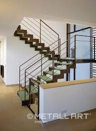 We answer this question with our designs, ideas and tips for floating staircase design, floating stairs designs, floating led stair lights, wood, glass metal stair designs and railings. Interior Staircase Saw Tooth Stringers With Glass Metallart Stairs