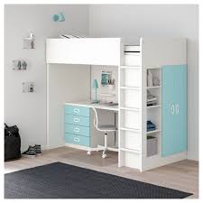 stuva fritids loft bed with 4 drawers 2 doors white light blue ikea stuva loft bed loft bed bunk bed designs