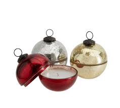 Mercury Glass Ornament Scented Candles Snow Currant Pottery Barn