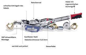 powerpuller handseilzug spanngerat mit ratsche bis 4 tonnen kfz reparatur tonne seil