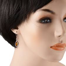 Sterling Silver and Baltic Honey Amber Earrings "Penelope"