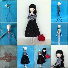 How To Diy Cute Mini Doll With Wire Http Www Diydecorationideas Com Diy Decoration Ideas How To Diy Cute Mini Doll With W Doll Crafts Fabric Dolls Diy Doll