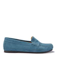 Women S Penny Driving Loafers Full Sole Royal Blue Hugs Co