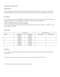 density and convection lab