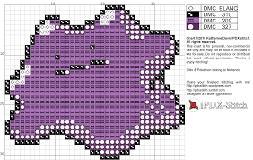 Patterns increase in size as they go down the page. Pokemon Pdxstitch