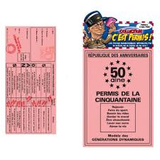 Permis Anniversaire 50 Ans