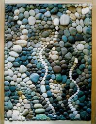 Pebble Arrangement On Coffee Table With Glass Over Top Can Rearrange Design Lid Not Fixed Pebble Art Mosaic Art Stone Art