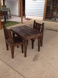 Rustic Kids Table Chairs We Made Here At Wooden Wonders Waveland In Kids Table And Chairs Indoor Outdoor Furniture Rustic Kids