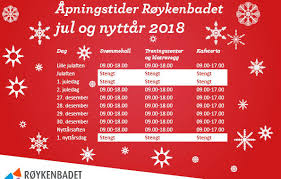 Om du går tom for medisiner eller om uhellet skulle være ute i løpet av høytiden, så har vi apotek som holder døgnåpent alle dager, og noen med ekstra åpent. Apningstider Jul Og Nyttar 2018 Roykenbadet