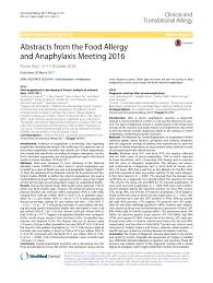 Pdf Abstracts From The Food Allergy And Anaphylaxis Meeting 2016