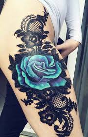 Black And Blue Roses Tattoo 60 Very Provocative Rose Tattoos Designs And Ideas Thigh Tattoos Women Rose Tattoos For Women Flower Thigh Tattoos