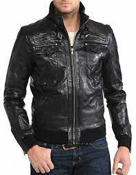 New Genuine Lambskin Leather Jacket Motorcycle Biker Men S S M L Xl Aj0490 Https Ebay In 2021 Leather Jacket Men Black Leather Jacket Men Leather Bomber Jacket