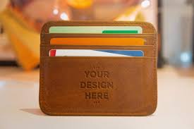 Leather Press Wallet Mockup Brown Wallet Wallet Branding Mockups