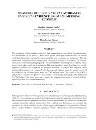 And (ii) the petroleum income tax; Pdf Measures Of Corporate Tax Avoidance Empirical Evidence From An Emerging Economy