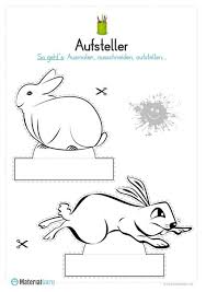 Ein Kostenloser Bastel Aufsteller Zu Ostern Auf Dem Die Kinder Zwei Hasen Ausmalen Ausschneiden Und Aufstellen Osternest Basteln Ostern Kindergarten Basteln