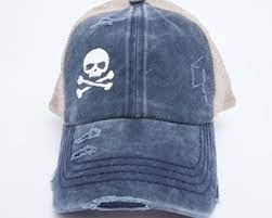 Skull Crossbones Criss Cross High Ponytail Hat Skull And Crossbones Ponytail Hat Criss Cross