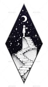 Verlassene Ruinentreppe Mit Einem Jungen Der Den Mond Betrachtet Abandoned Boy Illustrati Zeichnungen Kunst Skizzen Kunstzeichnungen