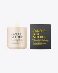 Download Candle W Paper Box Mockup In Packaging Mockups On Yellow Images Object Mockups PSD Mockup Templates