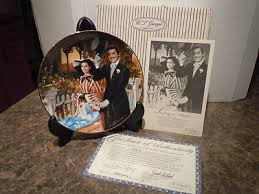 8 GONE WITH THE WIND COLLECTOR PLATES W.S. George FINE CHINA WITH  CERTIFICATES