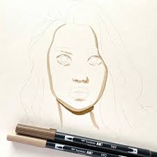 W e begin to color the skin by shading the face and neck with a light flesh color. Draw And Color Faces Tombow