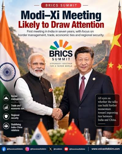 🇮🇳🇨🇳 Modi–Xi Meeting on BRICS Sidelines Likely to Draw Attention Prime  Minister Narendra Modi and Chinese President Xi Jinping are expected to meet  on the sidelines of the upcoming BRICS Summit, in