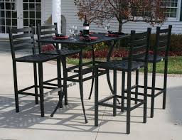Bar Height Outdoor Chairs In 2020 Cast Aluminum Patio Furniture Outdoor Patio Bar Sets Patio Bar Set