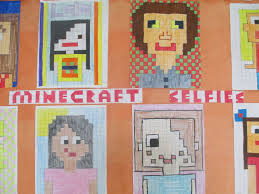 Minecraft Selfies Elementary Art Elementary Art Projects Math Art