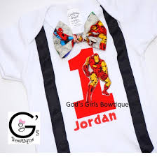 ironman avengers boys birthday party shirt cake smash 1st birthday outfit toddler bow tie shirt bodysuit