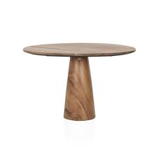 Cool Republic Modern Round Dining Table With Hand Carved Timber Pedestal Base The Round Pedestal Dining Table Round Pedestal Dining Round Dining Table Modern