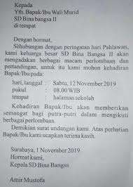 Surat undangan adalah surat yang dibuat dengan tujuan mengajak seseorang atau pihak lain untuk menghadiri sebuah acara tertentu. 17 Yang Merupakan Bagian Isi Surat Undangantersebut Adalah A Yth Bapak Ibu Wali Muridb Kami Brainly Co Id