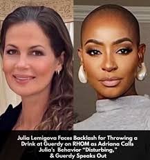 Bravo is receiving backlash about Julia throwing a drink at Guerdy they  want to see Bravo hold Julia responsible #RHOM I think Julia should be held  responsible for her actions JMO Bravo