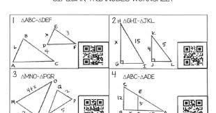 Try our similar triangle worksheets to find the scale factor, to write similarity statements, solve problems based on sss, sas, aa postulates and more. Similar Triangles Worksheet With Qr Codes Free Teaching High School Math