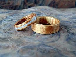 Wood Wedding Bands Shimmer Hawaiian Koa With Mother Of Pearl Etsy Hawaiian Wedding Rings Wooden Wedding Bands Wood Wedding Band