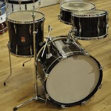 Premier Model 58 12 14 20 5 5x14 4pc Drum Kit 60s Mahogany Duroplastic Chicago Music Exchange Reverb Drums Drum Kits Drum And Bass