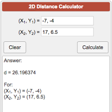 2d distance calculator