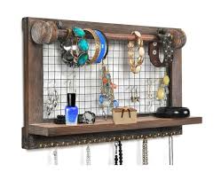 Check spelling or type a new query. Viefin Rustic Wall Mounted Mesh Jewelry Organizer Wood Shabby Chic Earring Holde For Sale Online Ebay