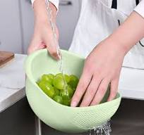 Colander Food Grade Plastic Rice Beans Peas Washing Filter Strainer Basket  Sieve Drainer Cleaning Gadget Kitchen Accessories Rugged and Easy to Use ...