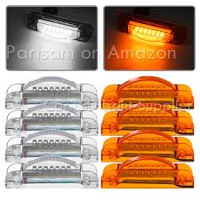 Partsam Pair 4 X 3 4 Slim Line Led Side Marker Light White Kit 7led Replacement Part Slim Design Fits Aluminum Mount Car Led Lights Replacement Parts Led