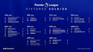 Chelsea Pl Schedule 2019 20 Chelsea Premier League Premier League Fixtures Liverpool Premier League