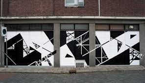 Black And White Graffiti Wall Art Graphic Surgery Geometry Black White Netherlands Best Street Art Street Art Graffiti Street Art